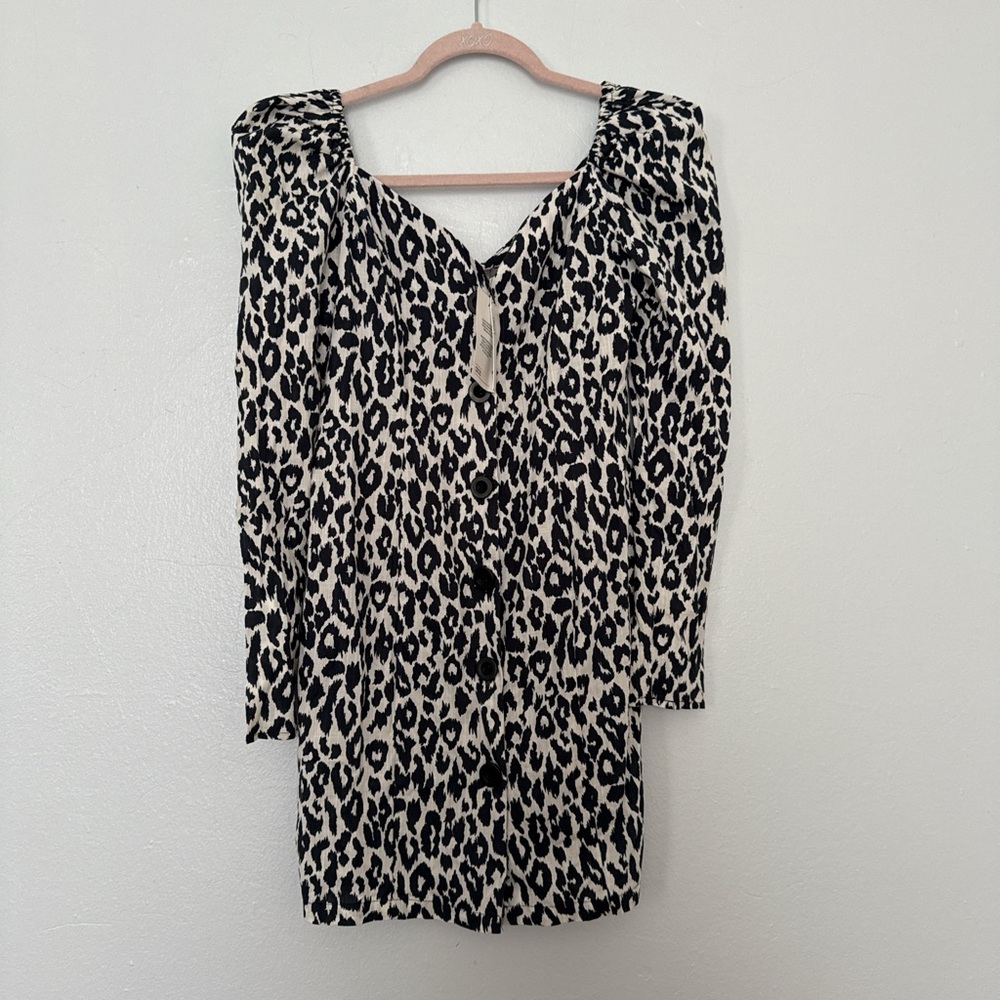 ASOS Black and White Leopard Print Mini Dress